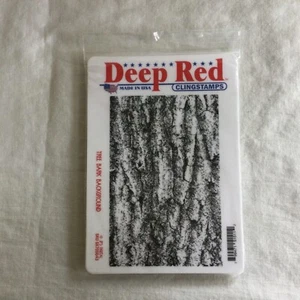 New Deep Red Rubber Cling Stamp - Tree Bark Background - JPS Digital - Picture 1 of 2