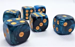 Würfelset D6 Two Toned Blue/Black – 12-teilig Dice4Friends - Bild 1 von 1