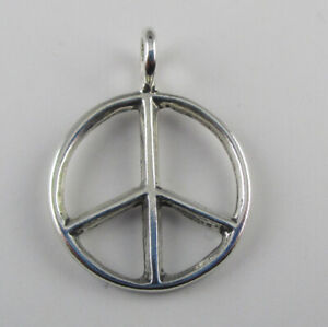 Sterling Silver PEACE SIGN Charm for Bracelet SYMBOL Jewelry Finding VINTAGE New