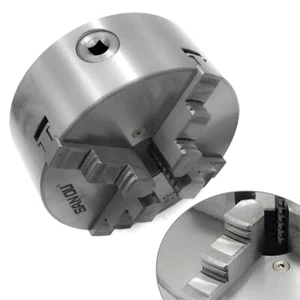 160mm Lathe Chuck 4-Jaw 6" Precision Self-Centering Plain Back Hardened Steel - Picture 1 of 8