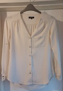 New Look Womens white long sleeve Button Down blouse Shirt uk size 8 - Picture 1 of 3