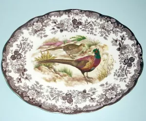 Royal Worcester Palissy 16" Oval Serving Platter Game Birds England Excellent - Picture 1 of 4