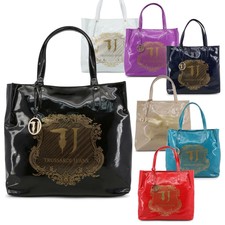 TRUSSARDI Jeans BORSA donna shopping bag spalla vernice grande nuovi arrivi DD