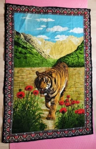 A.T.C. Tapiz colgante de pared de algodón de gamuza de Nueva York 55 x 38" amapolas tigre - Imagen 1 de 14