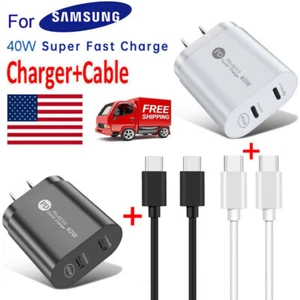 For Samsung Galaxy S23 Ultra S23+ 40W Wall Fast Charger Adapter & Type-C Cable - Picture 1 of 14