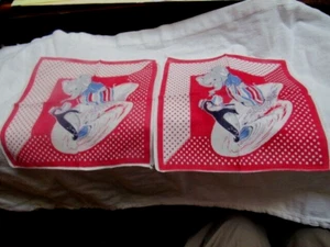 "Par de pañuelos infantiles vintage Tom Lamb elefante bolígrafo rojo 8-1/2""" - Imagen 1 de 9