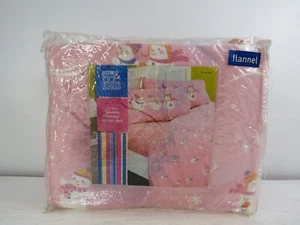 Target Restore & Restyle Kids 100% Cotton Queen Flannel Pink Snowman Sheet Set - Picture 1 of 12
