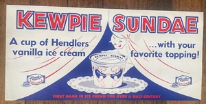 Vintage Kewpie Dolls on Hendlers Ice Cream Sundae Window Sign - Picture 1 of 3