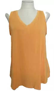 TIME AND TRU Soft Papaya Relaxed Fit Stretchy High Low Tank Sz L * - Picture 1 of 9