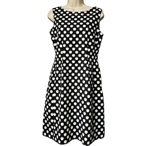 Abito Kate Spade Shift stampa mela schiena aperta mini aderente seta cotone US 6