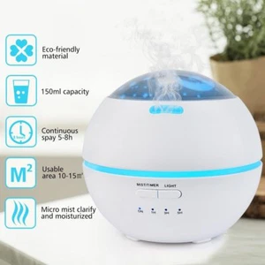 DIFFUSORE AROMA ED UMIDIFICATORE ARIA AROMATERAPIA DEPURATORE RELAX - Picture 1 of 2