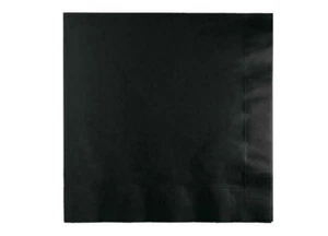 Black Plain Solid Color Paper Disposable Luncheon Napkins - Picture 1 of 2