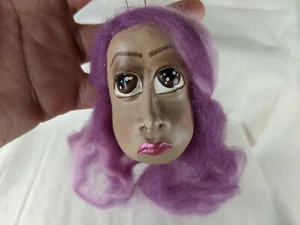 OOAK Art Puppe schwarz Afroamerikanisch Wandbild Melandolly Ornament Handarbeit - Bild 1 von 11