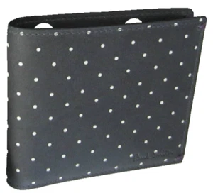 Paul Smith Grey Leather Wallet | Contrast Dot Pattern | RARE | No Box - Picture 1 of 4