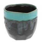 Japanese Sushi Tea Cup 3.25"H Ceramic Craft Rock Jade Ocean Black Made in Japan