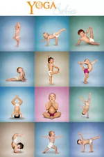 Fun - Yoga Babies Grid - Baby Sport Poster Druck - Größe 61x91,5 cm