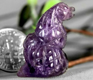 Amethyst Felsen Edelstein Schlange aufgerollte Schlange Heilung Totem Fetisch Figur 9143 - Bild 1 von 4