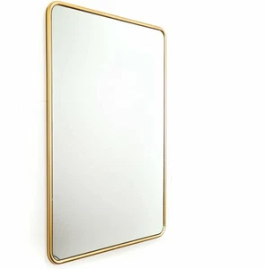 Wandspiegel Rechteckig Spiegel mit Metall Rahmen 80 x 60cm - Gold - Bild 1 von 6