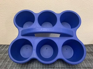 Blue - Cup Caddy 6 Holes Carrier with Handle Portable Drink Holder - Picture 1 of 2