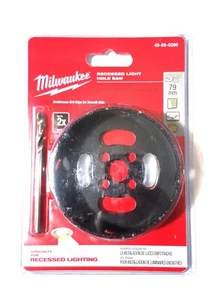 Milwaukee 49-56-0296 Carbide Grit 3-1/8" HOLE SAW For Recessed Lights Drywall - Picture 1 of 5