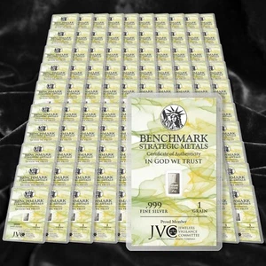 100 BARRAS 1/15GRAM.999 BARRA DE PLATA PURA FINA PAQUETE 100 LINGOTES DE PLATA PURA - Imagen 1 de 5