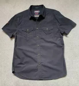 SUPERDRY ROOKIE EDITION MILITARY ISSUE S/SLEEVE BLUE SHIRT SIZE L - Picture 1 of 7