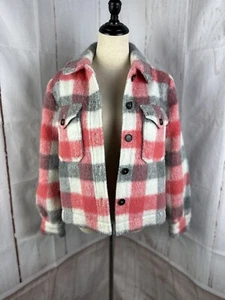 LOFT Women’s Plaid Pink White Polyester/Wool Jacket Size XS - Picture 1 of 7