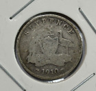 1910 Australia 6 Pence - Edward VII 0.925 Silver Coin