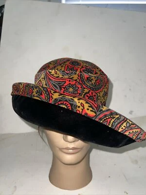 De colección Ranleigh Terciopelo Paisley Damas Sombrero Borde de Alambre Cloche Cubo Foto 1 de 4
