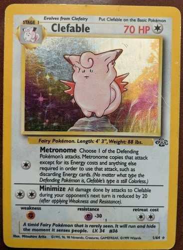 Clefable Super Rare Holo From 1999 Vintage Jungle Set, Played | eBay