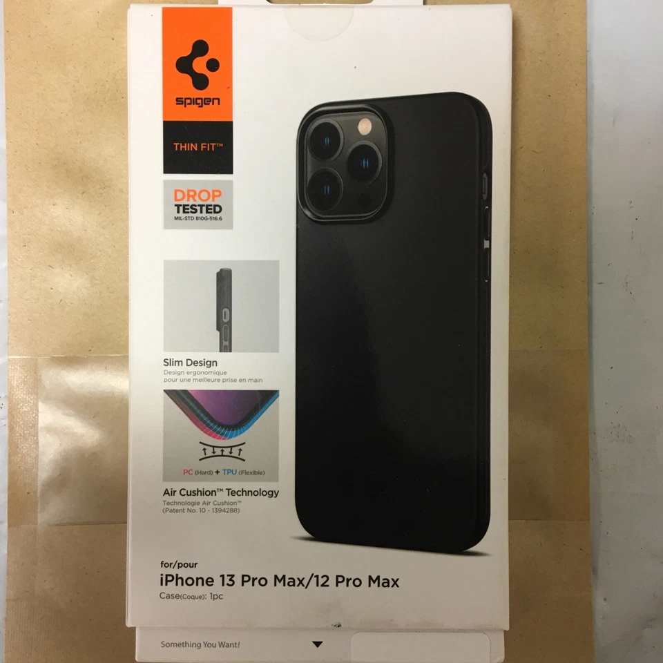 Spigen Thin Fit ACS03191 Case for Apple iPhone 13 Pro Max (6.7") - Black