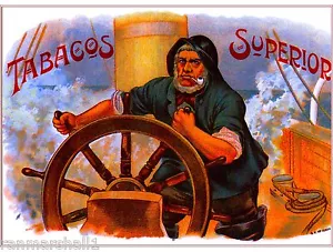 Tabacos Superior Vintage Cigar Tobacco Box Crate Inner Label Art 7x10 inch Print - Bild 1 von 1