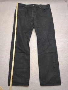 Jeans Levis 501 dritto uomo 38x32 nero denim abbigliamento da lavoro pantaloni eleganti casual - Foto 1 di 9