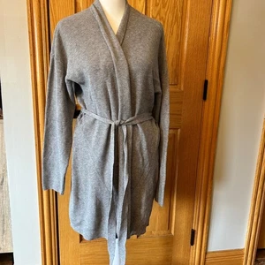 Filosofia Repubblica Abbigliamento Grigio Maglia Cardigan Cintura Maglione Lungo L A4 - Foto 1 di 7