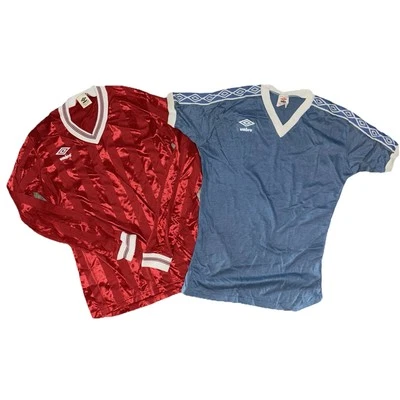 2x Vintage 70s Umbro Soccer Jersey Futbol Blue Red RARE Large - Image 1 of 2