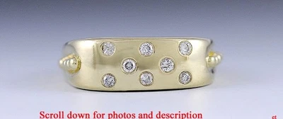 Brillante anillo de diamantes de oro amarillo de 14K y conjunto gitano talla 10,5 Foto 1 de 4
