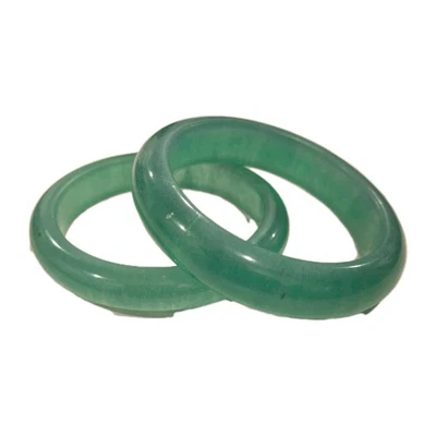 Juego de 2 brazaletes brazaletes vintage chinos verde jade para mujer (LEER) Foto 1 de 4