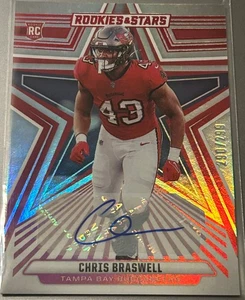 CHRIS BRASWELL RC 2024 PANINI ROOKIES AND STARS RED ROOKIE AUTO SP/299 - Foto 1 di 1