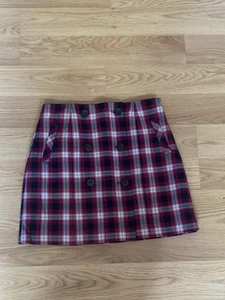 Jack Wills Pink Check Mini Skirt Size 8 - Picture 1 of 5
