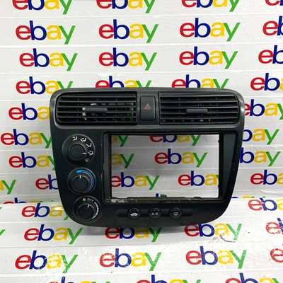Honda Civic 2001-2005 radio embellecedor bisel control de clima tablero negro OEM 02 03 04 Foto 1 de 4
