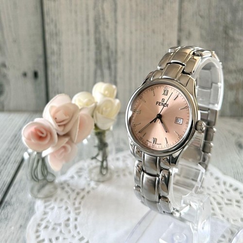 Orologio Uomo Fendi 210G Rosa Salmone Batteria Sostituita Autentico