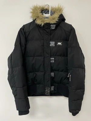 Chaqueta de Invierno Helly Hansen Plumón Pato Negro Capucha Talla Grande Foto 1 de 4