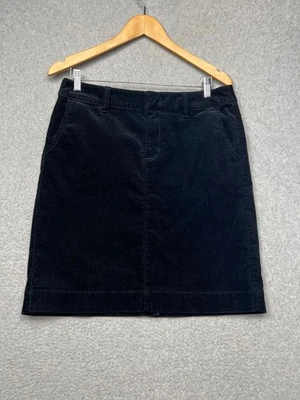 Eddie Bauer 黑色灯芯绒迷你铅笔裙女式 8 码棉休闲简约 — 第 1/4 张图片