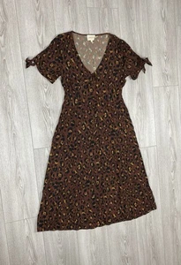 Sezane Midikleid mit Blumenmuster Knopfleiste und Bindeärmeln Damen Größe 38 - Bild 1 von 7