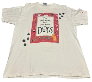 T-shirt vintage One Can Never Have Too Many Dogs Kathy Jarvis taglia L - Foto 1 di 5