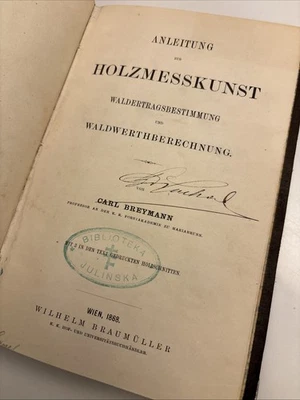 1868- guide to the art of wood measurements-Anleitung zur Holzmesskunst…. Foto 1 de 4