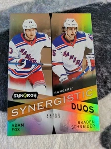 22-23 Synergy Hockey Synergistic Duos Adam Fox & Braden Schneider 44/99 - Picture 1 of 2