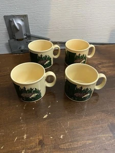 Royal Alma Ironstone Staffordshire England Hedgehog Coffee Mug Vintage Set Of 4 - Bild 1 von 5