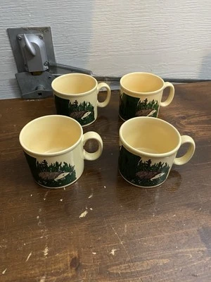 Royal Alma Ironstone Staffordshire England Hedgehog Coffee Mug Vintage Set Of 4 - Image 1 of 4