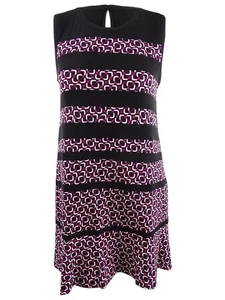 Michael Michael Kors Women's Foulard-Print Paneled Dress (XXL, Deep Fuchsia) - Picture 1 of 2